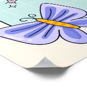 Groovy Hippieレトロ誕生日パーティー歓迎サイン ポスター (角)