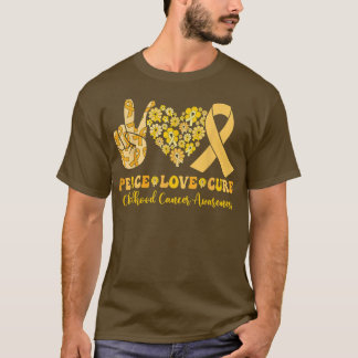 Groovy Hippie小児癌認識度Peace Lov Tシャツ