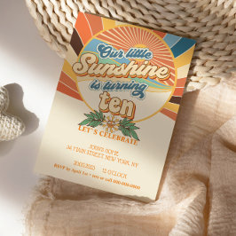 Groovy hippie招待10th誕生日ボヘミア 招待状