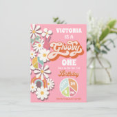 Groovy Hippie誕生日パーティーへの招待 招待状 (スタンド正面)