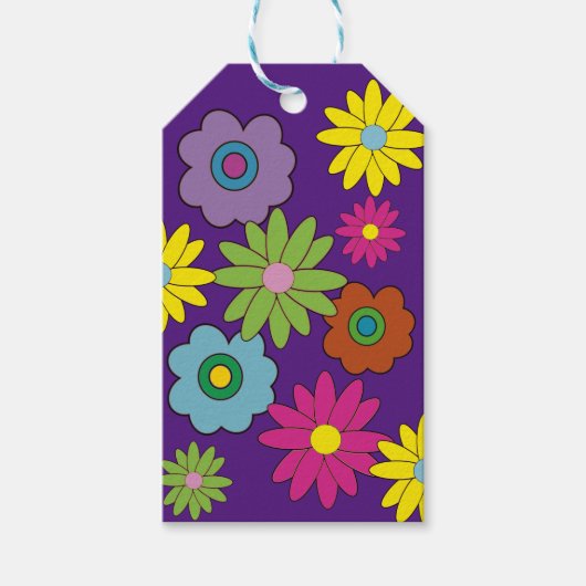 Groovy hippie 70の結婚式の引き出物ラベルヒッピースタイル ギフトタグ (正面)