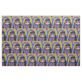 Groovy Hippie Chick Purple Headband Peace Sign ファブリック (ファットクウォーター)