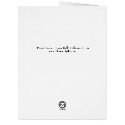 Groovy Hippie Girl with Peace Sign in Purple Cute (裏面)