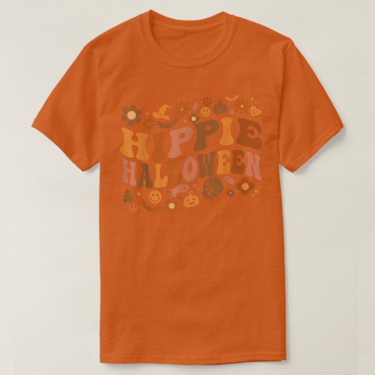 Groovy Hippie Halloween Vibes Costume Retro Ghost Tシャツ (デザイン正面)