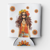 Groovy Hippie Hippy 1970sをテーマにした誕生日パーティー 缶クーラー (正面)