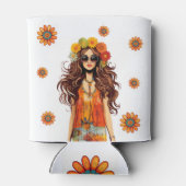 Groovy Hippie Hippy 1970sをテーマにした誕生日パーティー 缶クーラー (裏面)