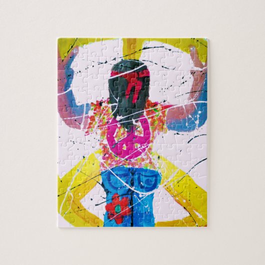 Groovy Hippie Peaceサイン ジグソーパズル (縦)