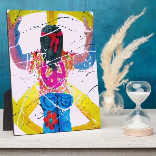 Groovy Hippie Peaceサイン フォトプラーク (側面)