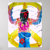 Groovy Hippie Peaceサイン ポスター (正面)