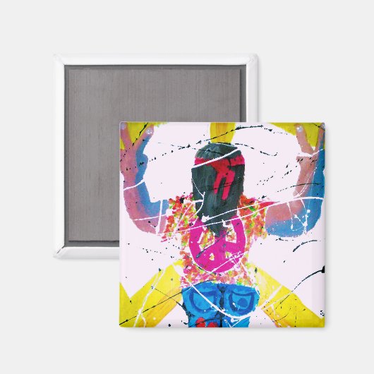 Groovy Hippie Peaceサイン マグネット (正面/裏面)