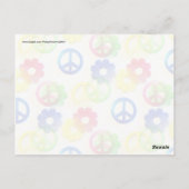 Groovy Hippie Peace Signs Flower Power Sparkles ポストカード (裏面)