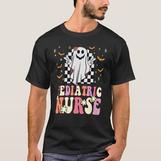 Groovy Hippie Pediatric Nurse Ghost Retro 70s 80s  Tシャツ (正面)