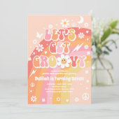 Groovy Hippie Rainbow 70s Birthday Partyをゲット 招待状 (スタンド正面)