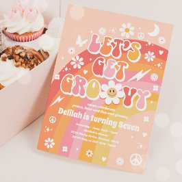 Groovy Hippie Rainbow 70s Birthday Partyをゲット 招待状