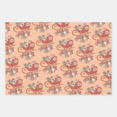 Groovy Hippie Rockinクリスマスツリービベス ラッピングペーパーシート (正面3)