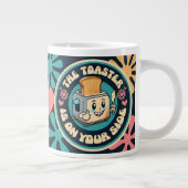 Groovy hippie toaster thumbs up optimism ジャンボコーヒーマグカップ (右)