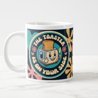 Groovy hippie toaster thumbs up optimism ジャンボコーヒーマグカップ