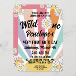 Groovy Hippy Sunとデイジー1st誕生日 招待状