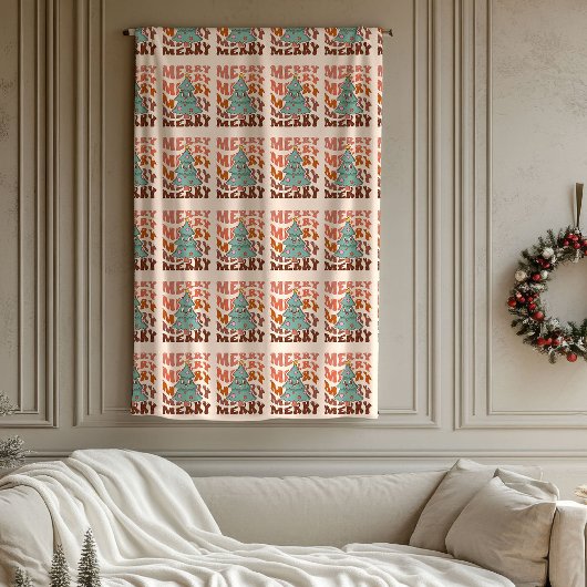 Groovy Holiday Throw Pastel Christmas Celebration フリースブランケット