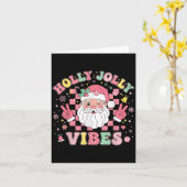Groovy Holly Xmas Jolly Vibes Nk Christmas Santa M カード (黄色い花)