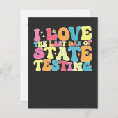 Groovy Iが州試験の最終日を愛する インビテーションポストカード (正面/裏面)