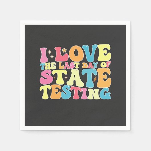 Groovy Iが州試験の最終日を愛する スタンダードカクテルナプキン (正面)