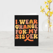 Groovy I衣服オレンジ私の妹の白血病がん カード (黄色い花)