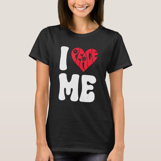 Groovy I Love ME Peaceハート Tシャツ (正面)