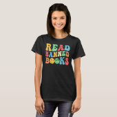 Groovy I Read Banned Books Bookworm Men Women Boys Tシャツ (正面フル)