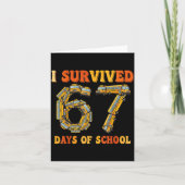 Groovy I Survived 67 Days Of School Funny 67 Meme  カード (正面)