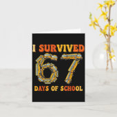 Groovy I Survived 67 Days Of School Funny 67 Meme  カード (黄色い花)