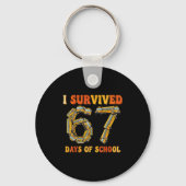 Groovy I Survived 67 Days Of School Funny 67 Meme  キーホルダー (正面)