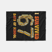 Groovy I Survived 67 Days Of School Funny 67 Meme フリースブランケット (正面(横))