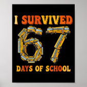 Groovy I Survived 67 Days Of School Funny 67 Meme  ポスター (正面)