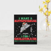 Groovy I Want A Hiptamus For Christmas Xmas Hip Lo カード (黄色い花)