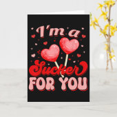 Groovy I'm A Sucker For You Retro Heart Candy Vale カード (黄色い花)