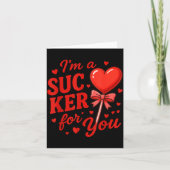 Groovy I'm A Sucker For You Retro Heart Candy Vale カード (正面)