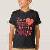 Groovy I'm A Sucker For You Retro Heart Candy Vale Tシャツ (正面)