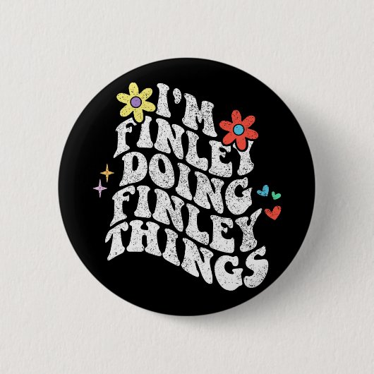 Groovy Im Finley Things Mothersを実行おもしろい中 缶バッジ (正面)