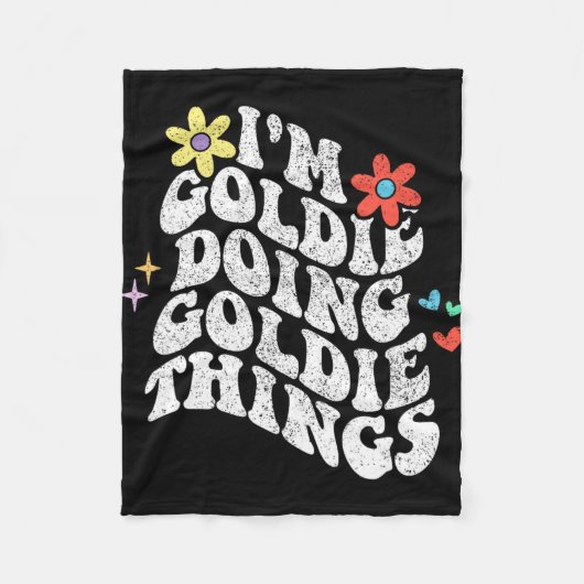 Groovy Im Goldie Golie Things Mothersおもしろい フリースブランケット (正面)