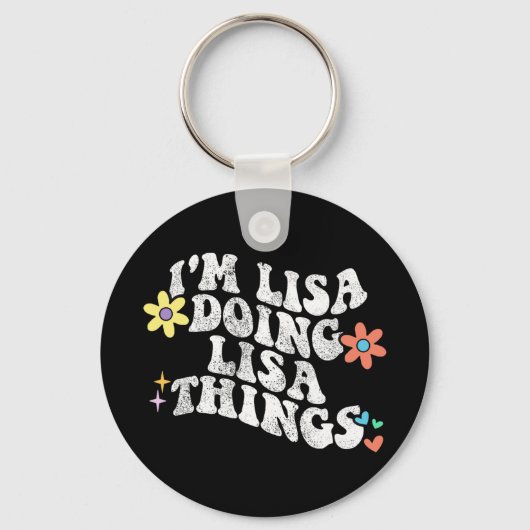Groovy Im Lisa Things おもしろい母Da キーホルダー (正面)