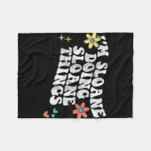 Groovy Im Sloane Doing Sloane Things おもしろい Mothers フリースブランケット (正面(横))