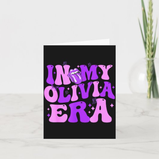 Groovy In My Olivia Era For Men Women Kids Funny S カード (正面)