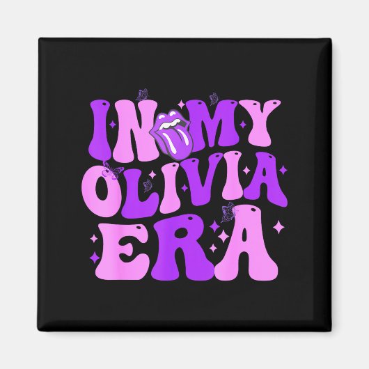 Groovy In My Olivia Era For Men Women Kids Funny S マグネット (正面)