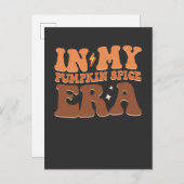 Groovy In My Pumpkin Spice Era秋ハロウィン インビテーションポストカード (正面/裏面)