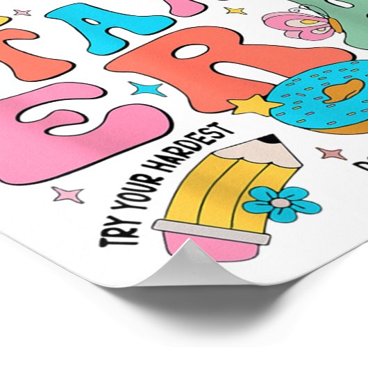 Groovy In My Starr Era Testing Day Teacher Kids Mo ポスター (角)