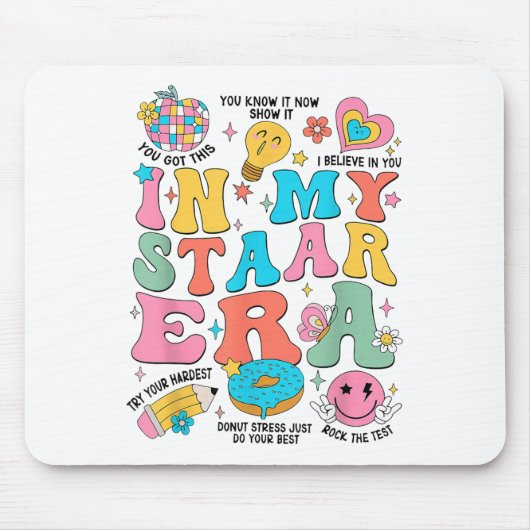 Groovy In My Starr Era Testing Day Teacher Kids Mo マウスパッド (正面)