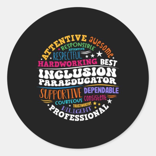 Groovy Inclusion Paraeducator – 特別教育 ラウンドシール (正面)