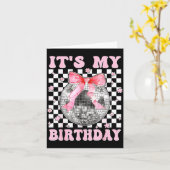 Groovy It's My Birthday Teens Girls Disco Ball Coq カード (黄色い花)