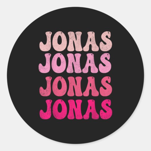 Groovy Jonas First Name D I Love Jonas Tees Meme  ラウンドシール (正面)